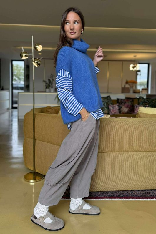 Morag Cowl Knit Tank Soft Cobalt /8 =